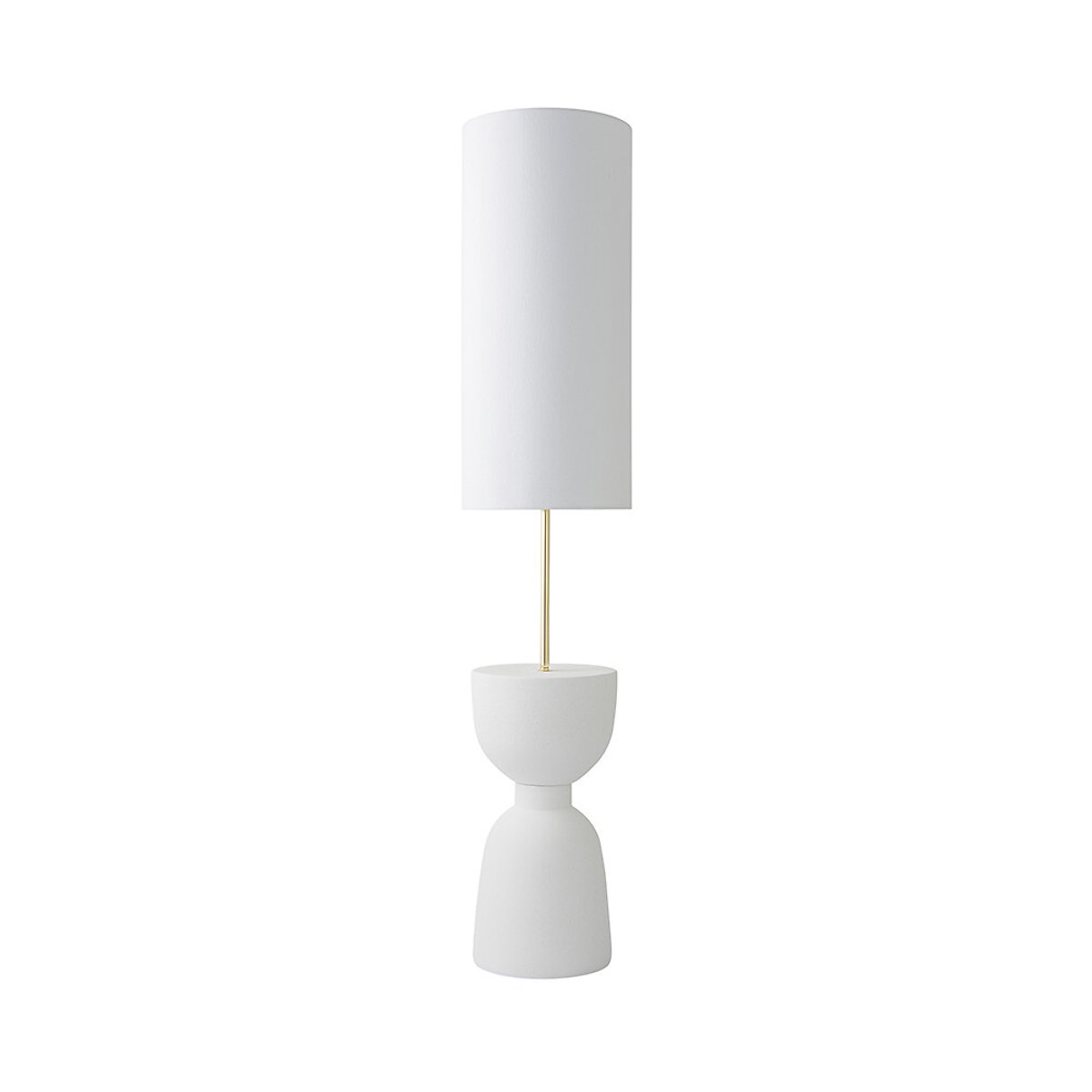 Emmie Totem Table Base Floor Lamp with Tall Linen Shade cream, SO'HOME
