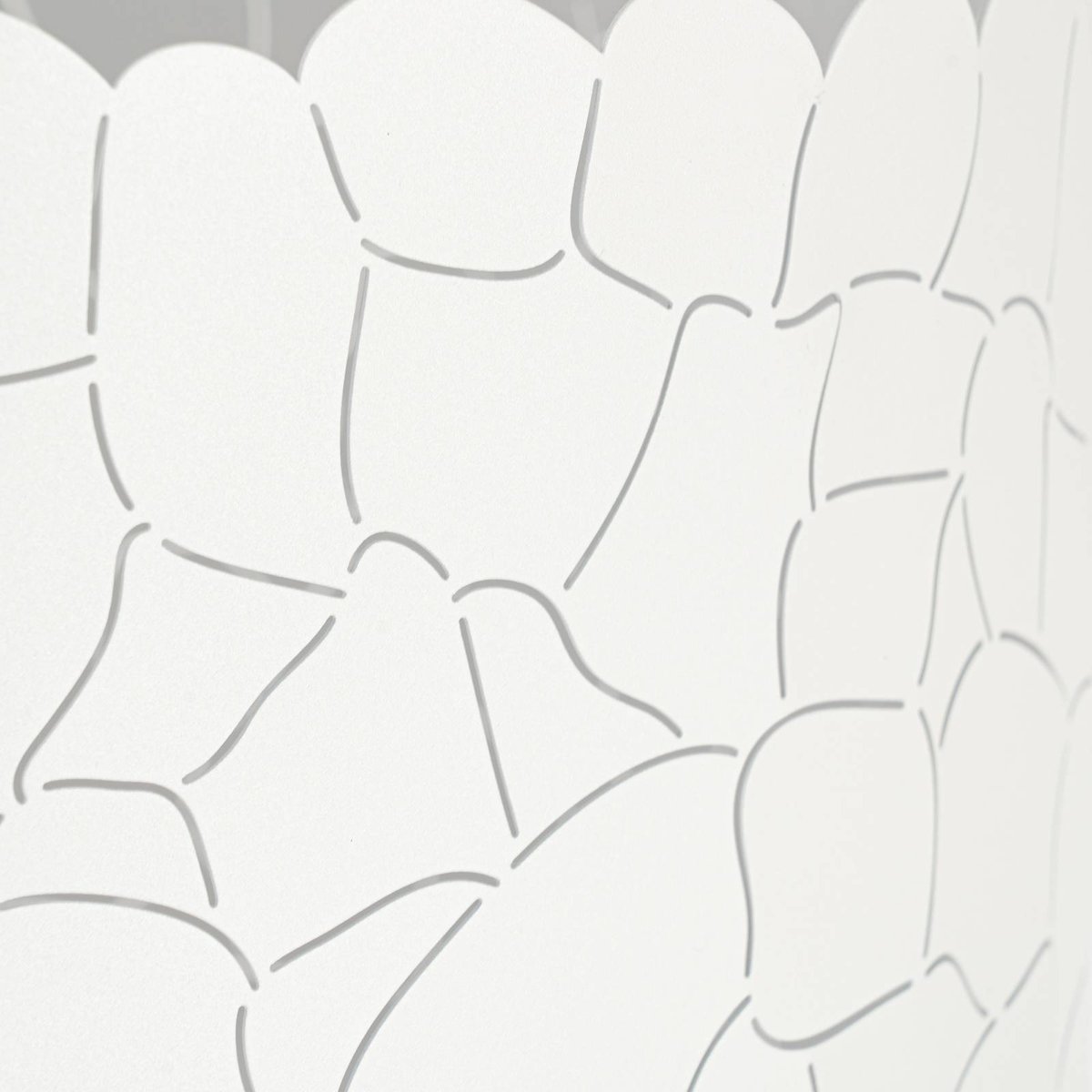 Lampadaire en métal moderne, Aralena blanc, LINDBY