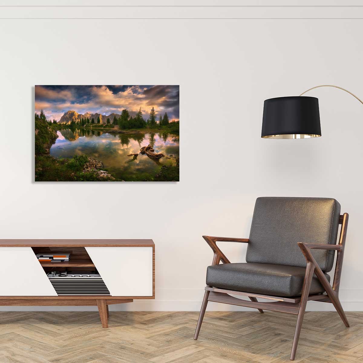 Tableau Lac de Limides, Dolomites tableau alu dibond, HEXOA