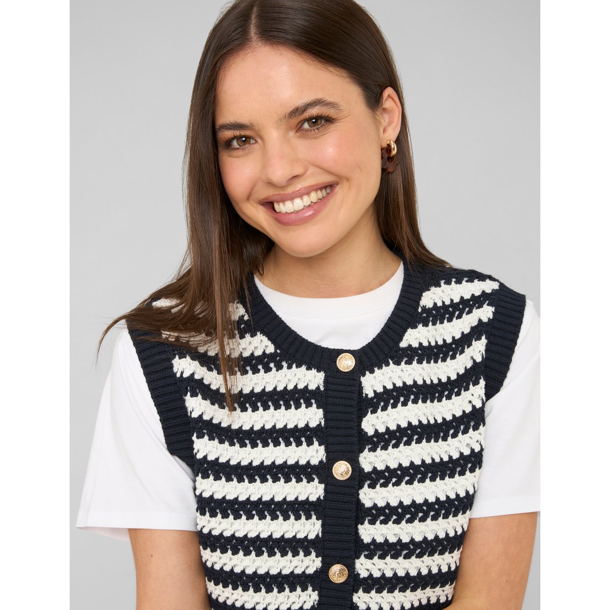 Gilet sans manches blanc écru, BZB