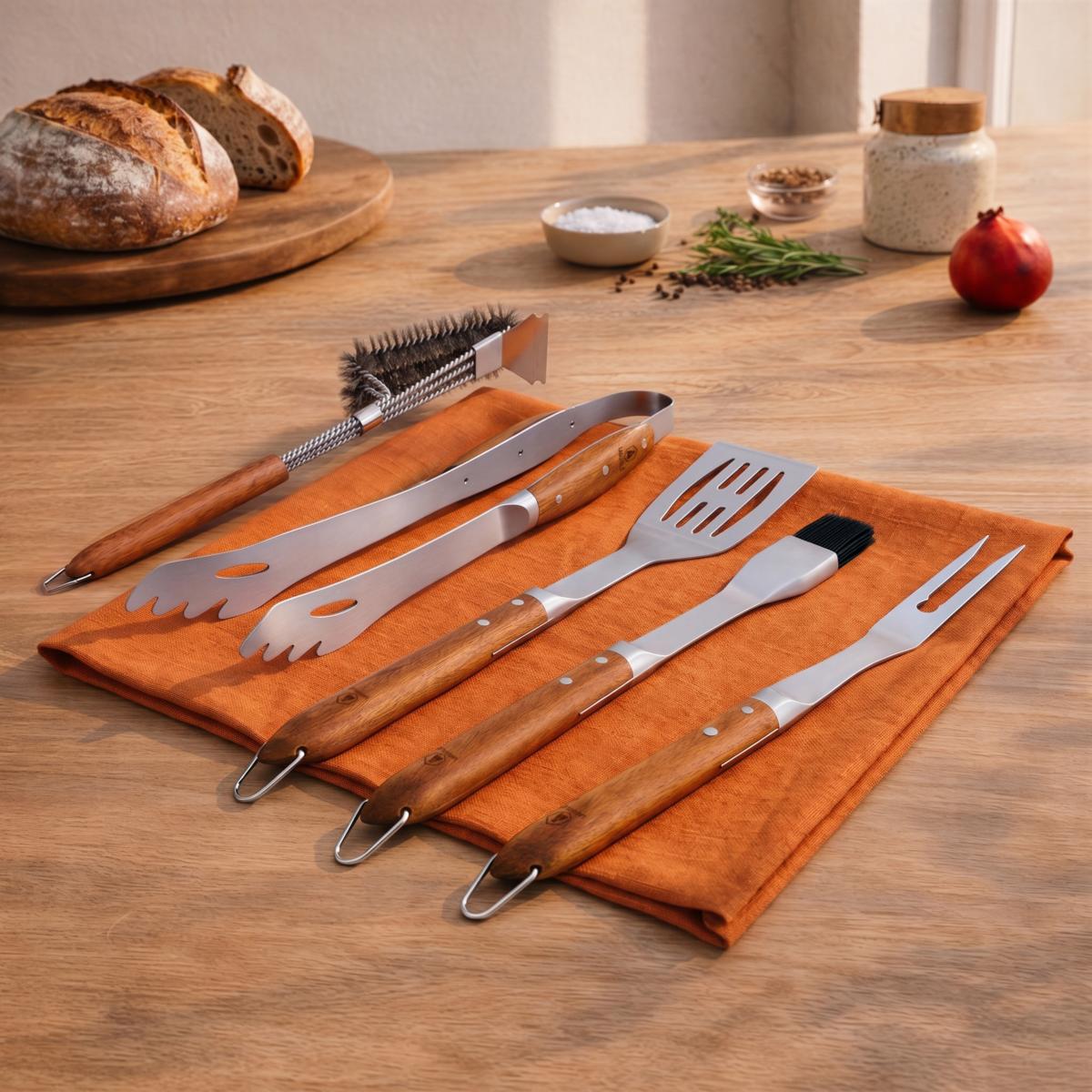 Set de 5 ustensiles de barbecue - "Sève" couleur unique, LAGUIOLE CUISSON