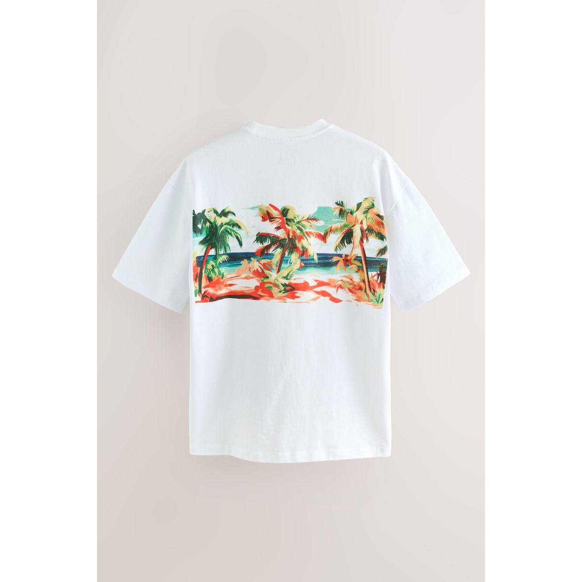 T-shirt décontracté imprimé edit scène de vacances blanches, NEXT