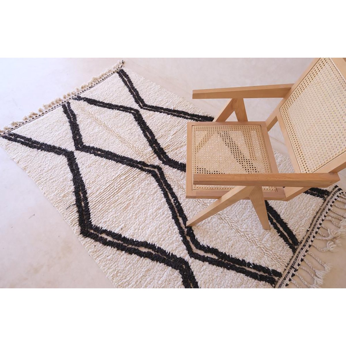 Tapis berbère marocain pure laine 151 x 243 cm beige sable, AFK LIVING