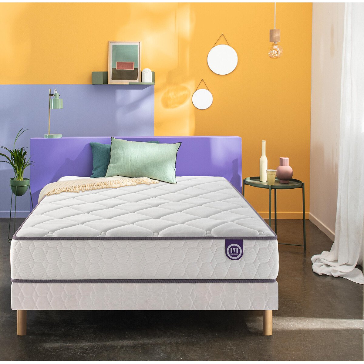 Sommier tapissier Twist blanc, MERINOS