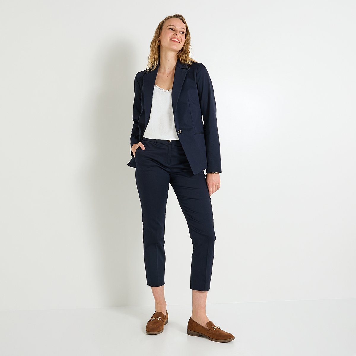 Pantalon cigarette bleu, GRAIN DE MALICE