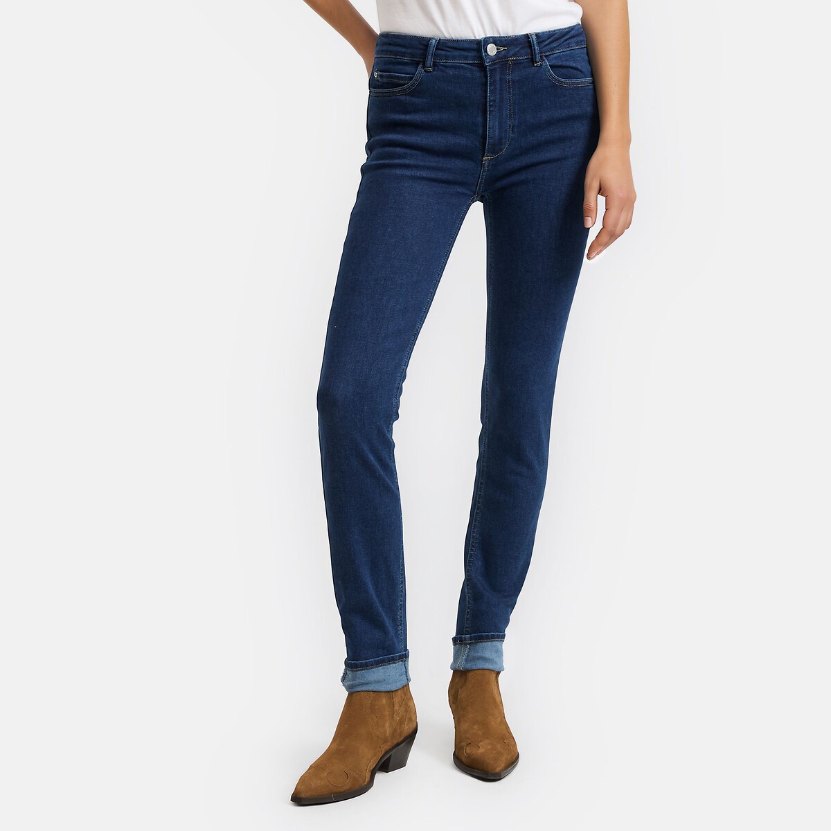 Push-up-Jeans, Slim-Fit, extrakomfortabel natur, LA REDOUTE COLLECTIONS
