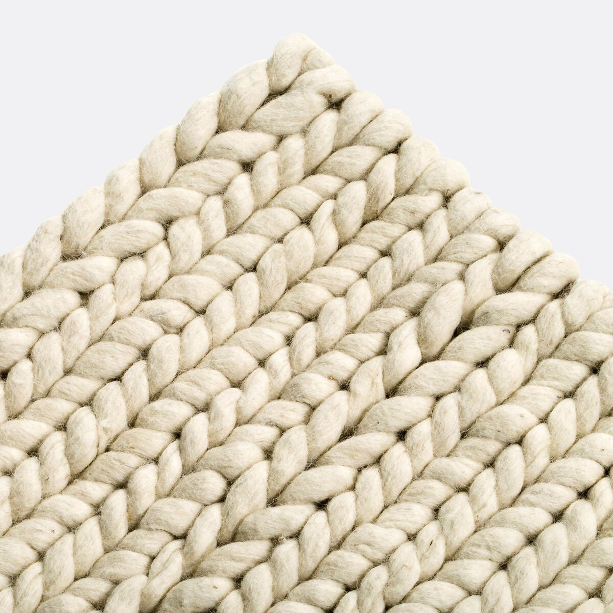 Tapis laine, Diano, effet tricot blanc écru, LA REDOUTE INTERIEURS