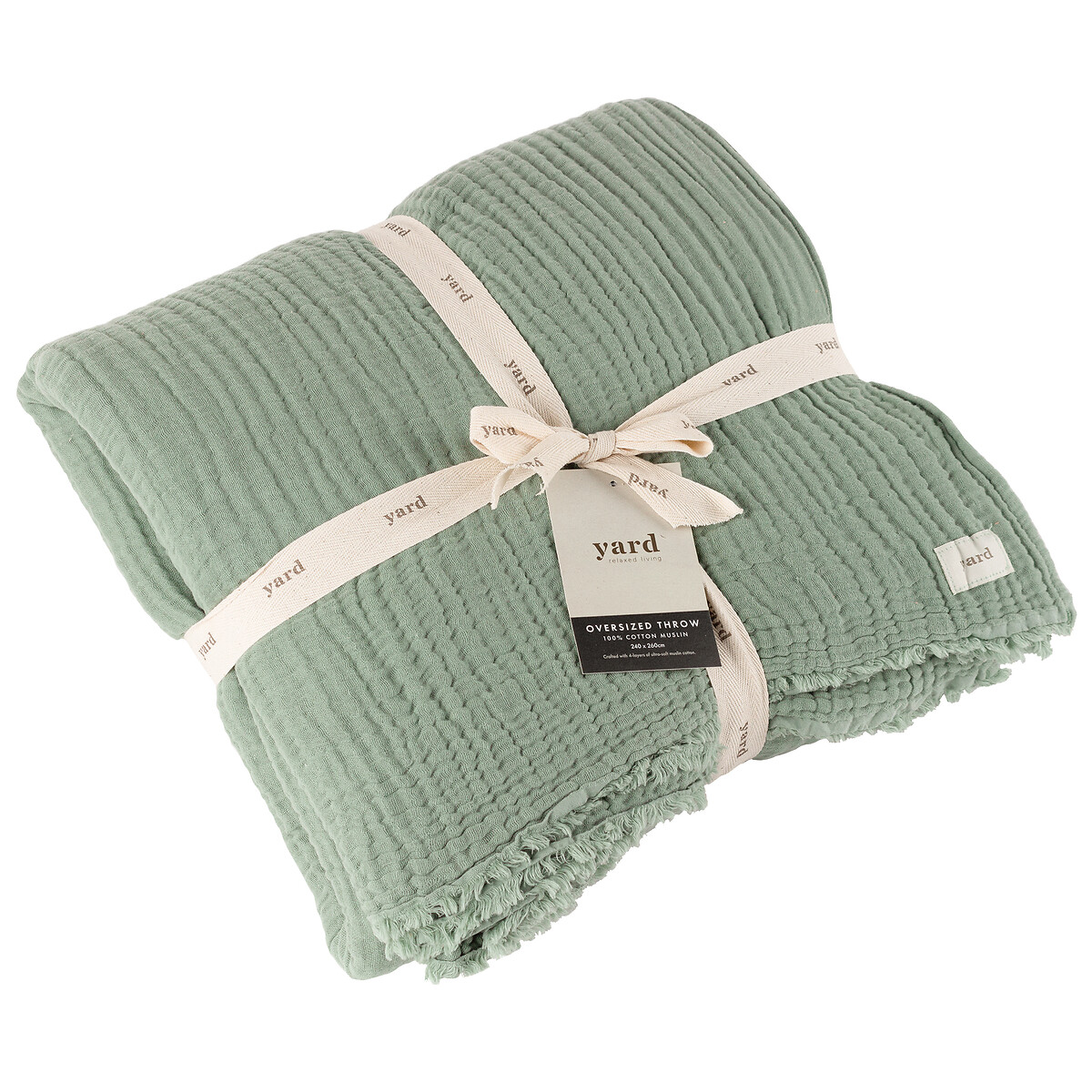 Lark Cotton Muslin Throw eucalyptus, YARD