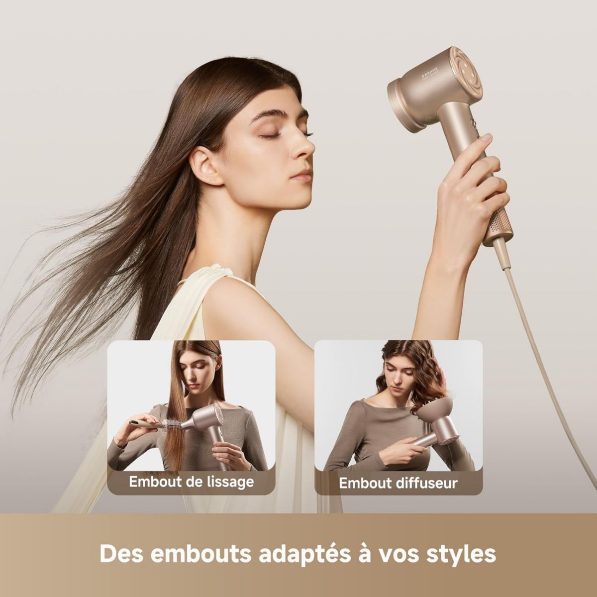 Sèche cheveux GloryMix Gold couleur unique, DREAME