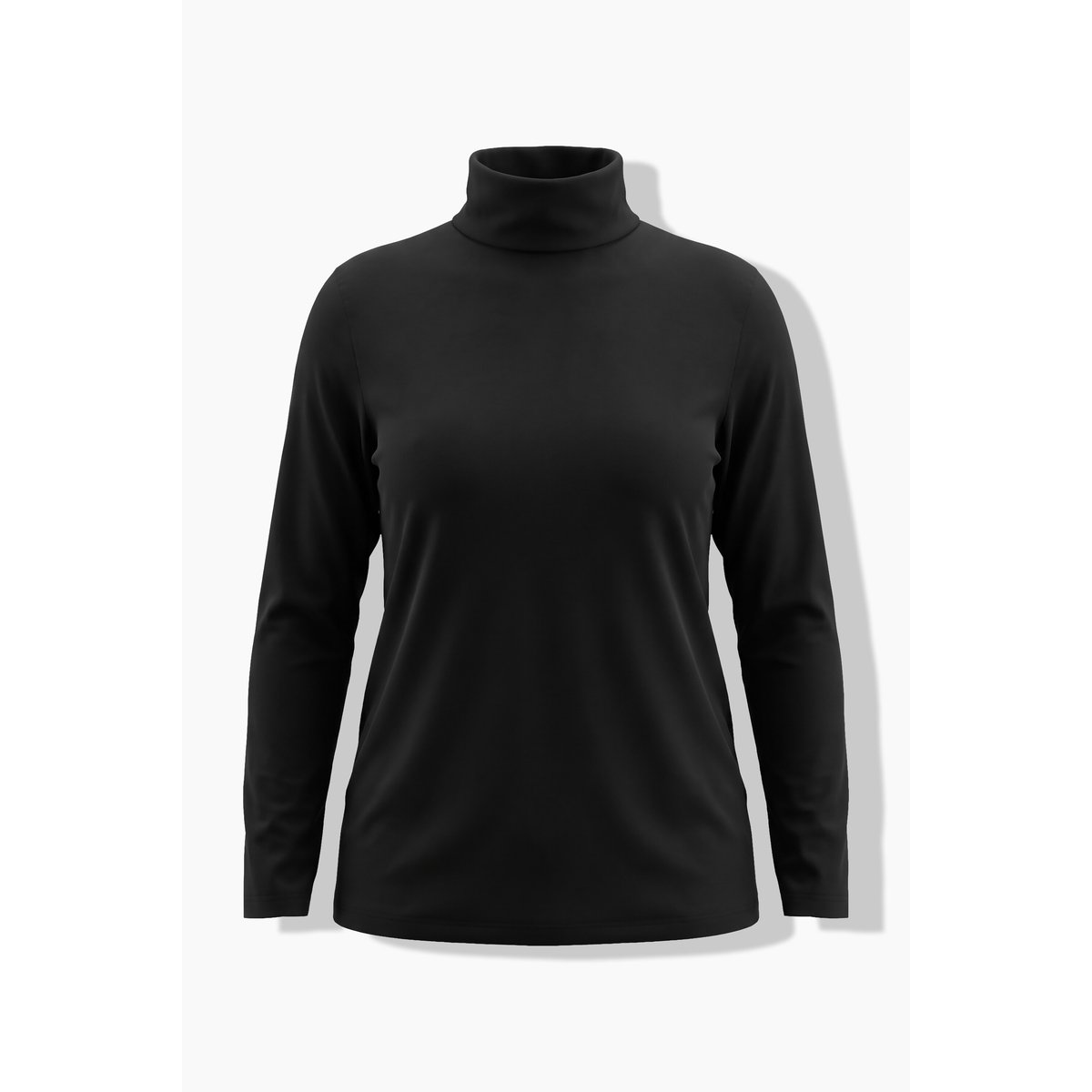 Pull col roulé, coupe classique noir, ULLA POPKEN