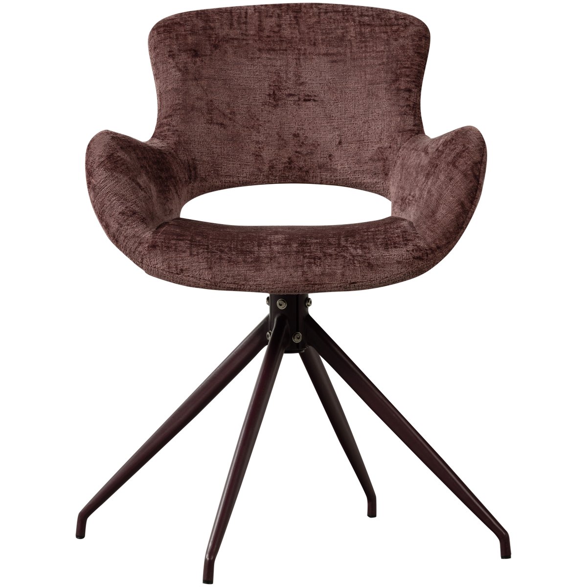 Lot de 2 chaises de table en velours ELIVA violet, WOOOD