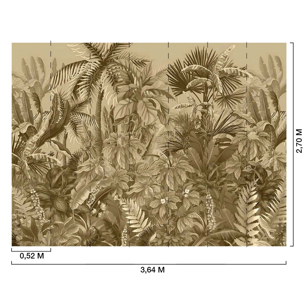 Papier peint panoramique paradis tropical intissé, HEXOA