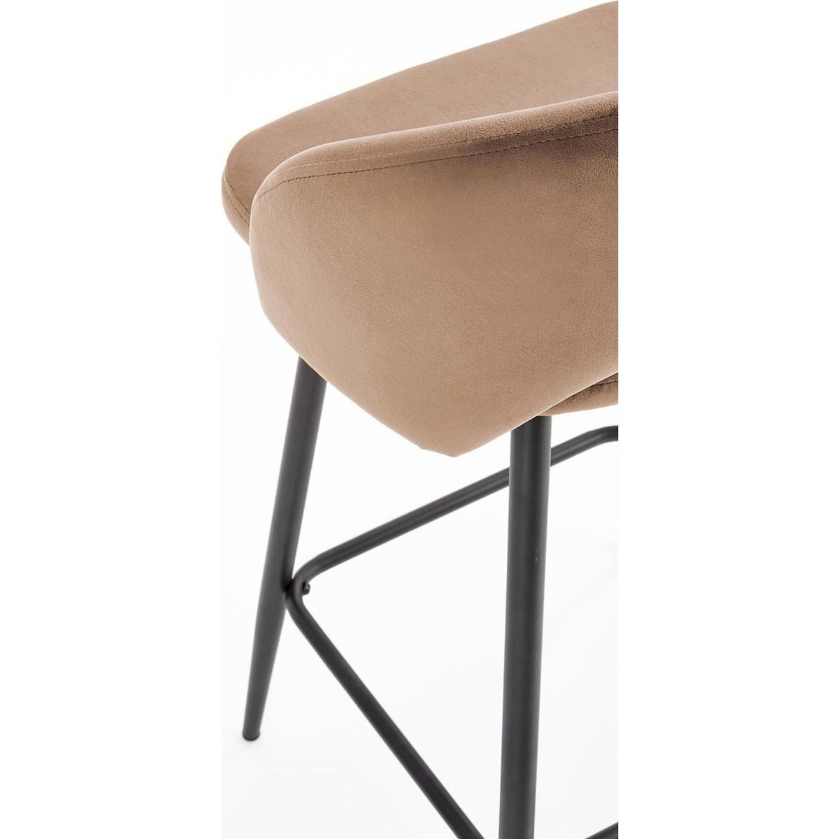 Tabouret de bar tapissé collection FLUOSOM rose poudré, RECOLLECTION