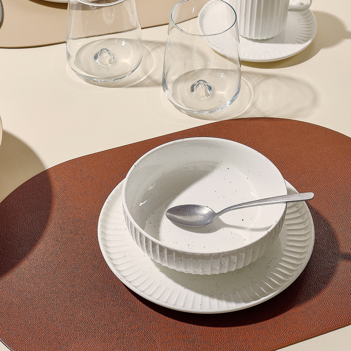 Lot de 4 bols moyens ORA GLOSS blanc, SALT & PEPPER