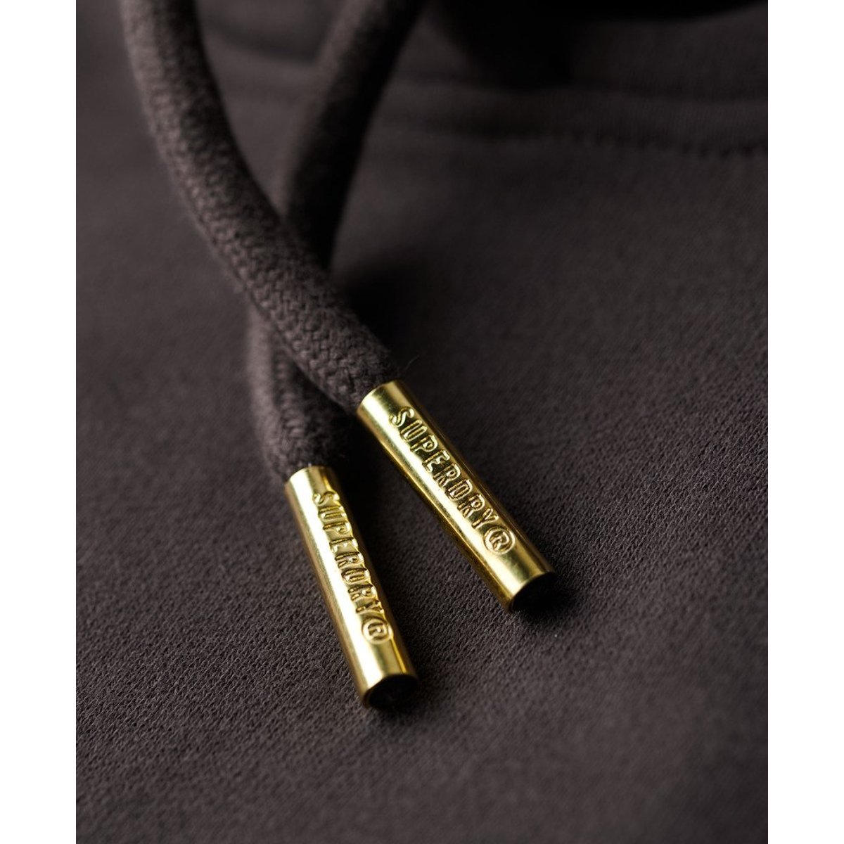 Robe à capuche et strass effet tatouage noir carbone, SUPERDRY