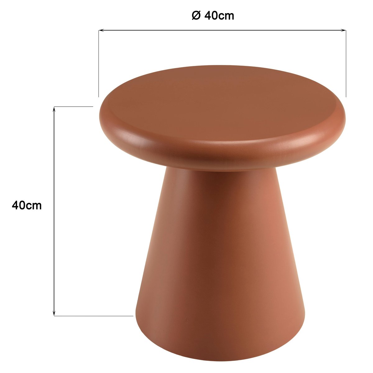 Table d'appoint ronde en bois peint terracotta D40cm CASTILLE terracotta, PIER IMPORT