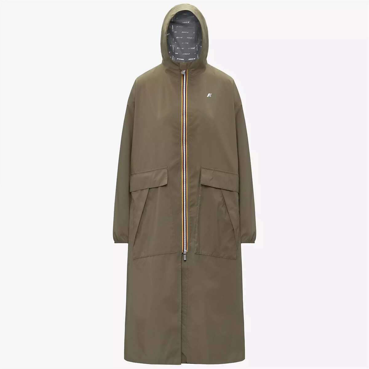 Parka longue à capuche, PERNILLA STRETCH DOT vert army, K-WAY