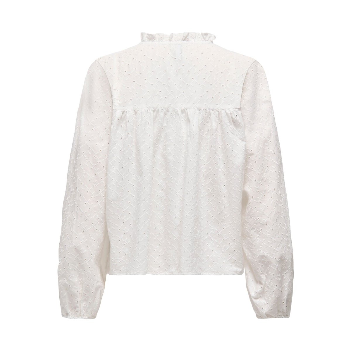 Chemisier manches longues col mao blanc, ONLY