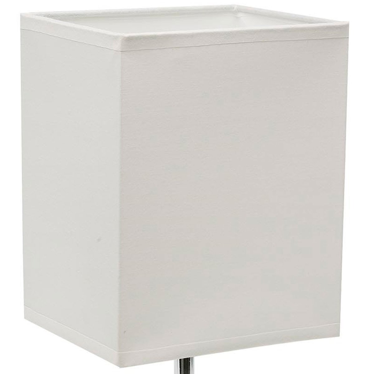 Lampe à poser en métal chromé et abat jour blanc 11x13x27.5cm blanc, VERSA