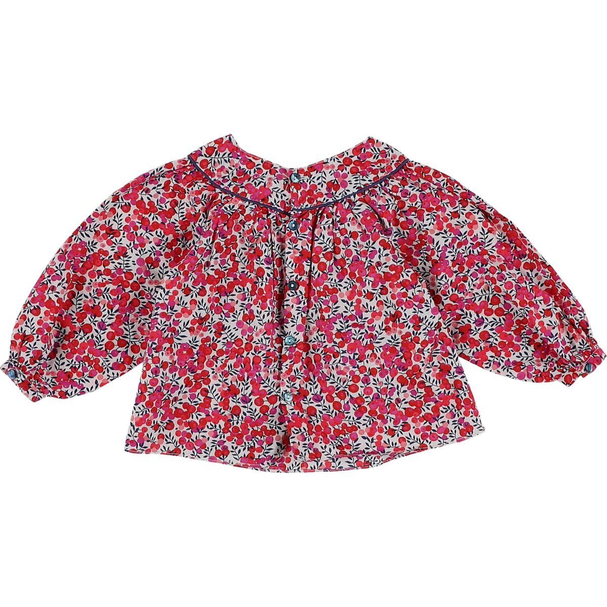Blouse tissu liberty - Très bon état blanc;rose, JACADI