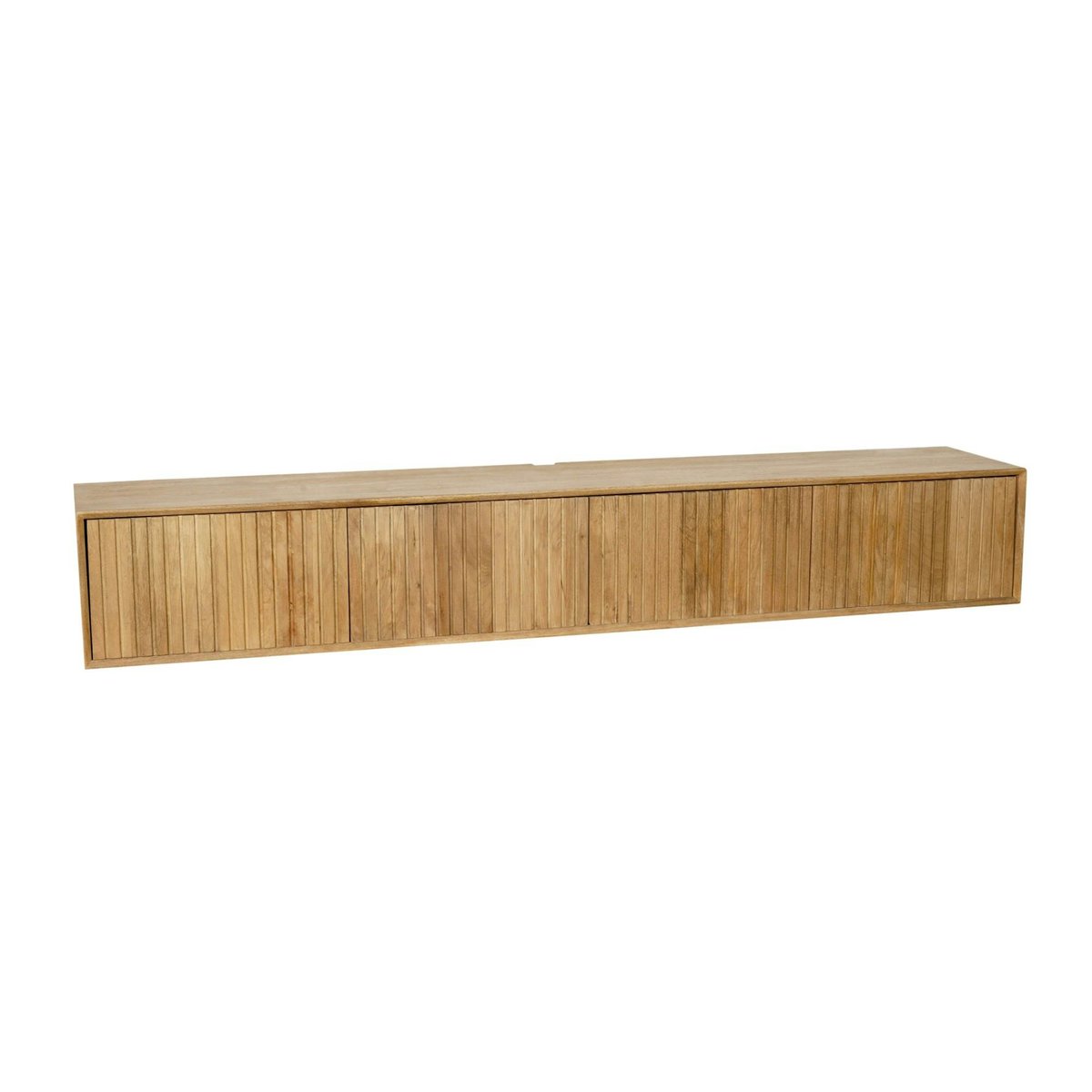 Meuble TV suspendu 4 portes CORTINA bois, PIER IMPORT