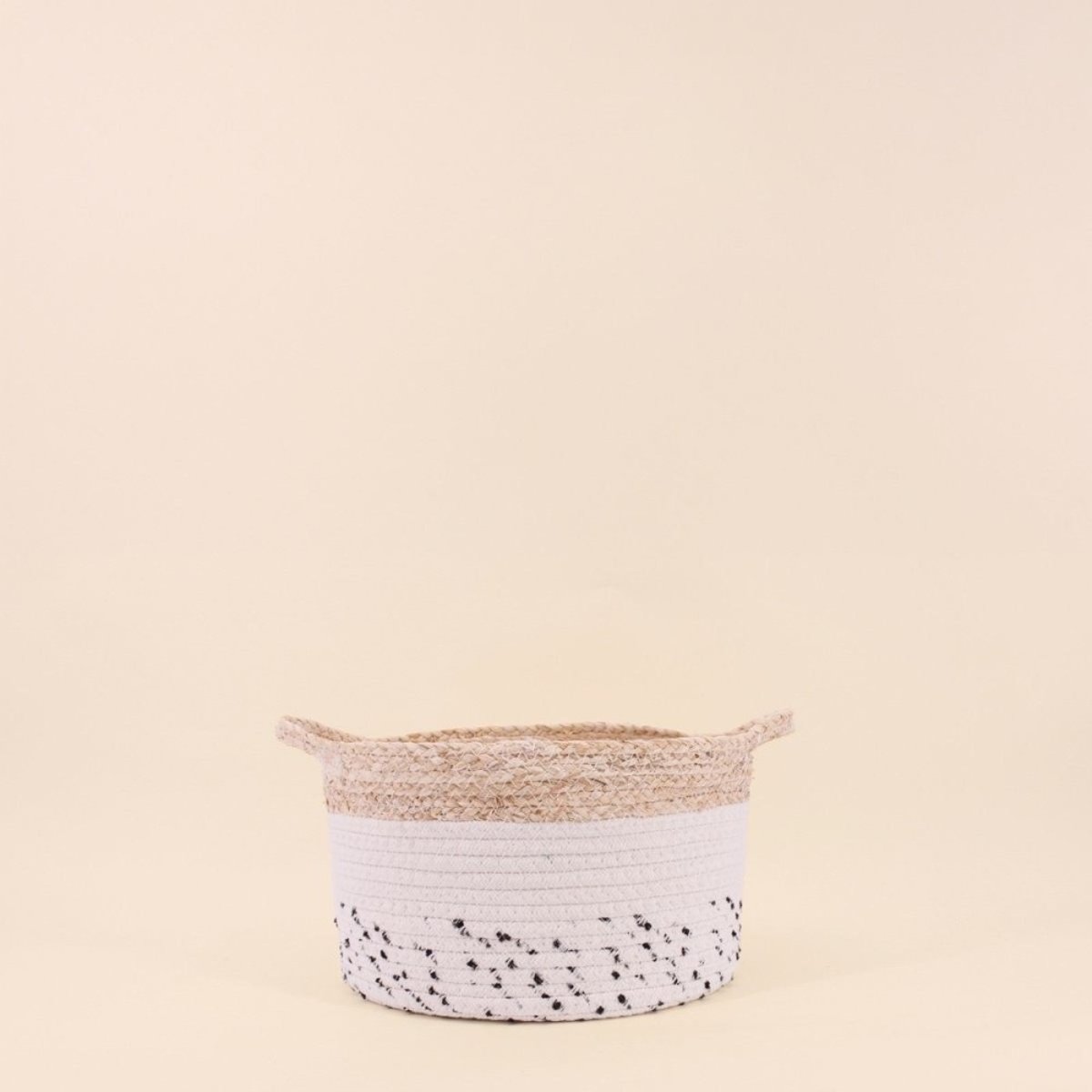Lot de 2 paniers en corde et fibres naturelle beige, ORNAMI