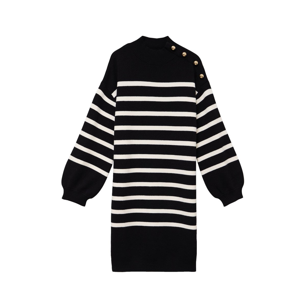 Robe pull droite manches longues noir, CACHE CACHE