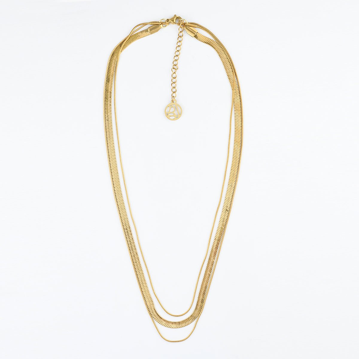 Collier chaîne 3 rangs acier inoxydable doré, BALABOOSTE