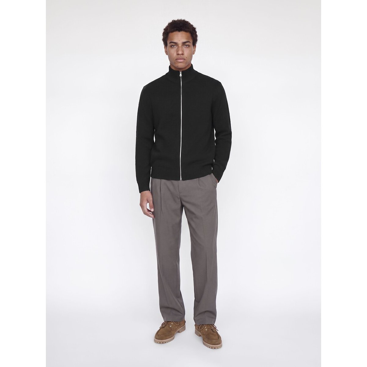 Gilet col montant, fermeture zippée noir, JACK & JONES