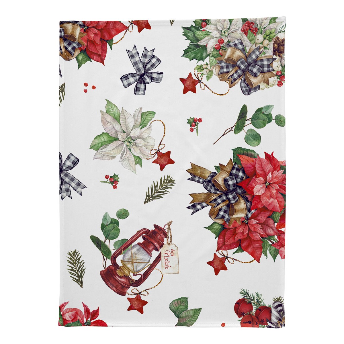 Lot de 2 torchons de NOËL RIBBON 50x70 cm blanc/vert, NAF NAF HOME