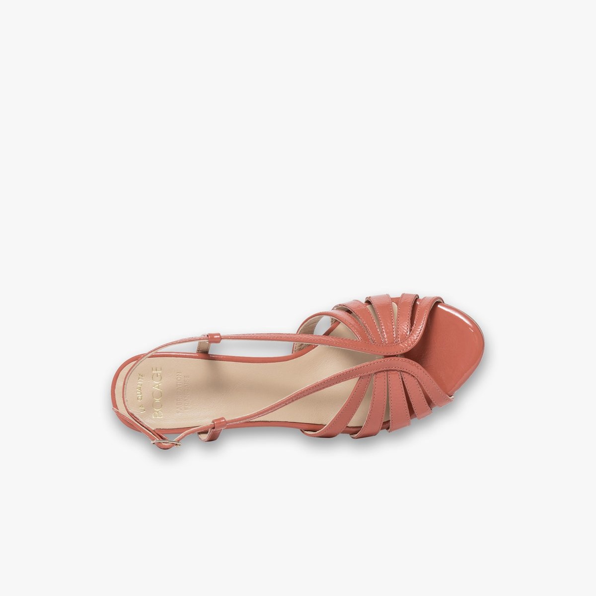 Sandale À Talon en cuir HONORRINE rose sorbet, BOCAGE