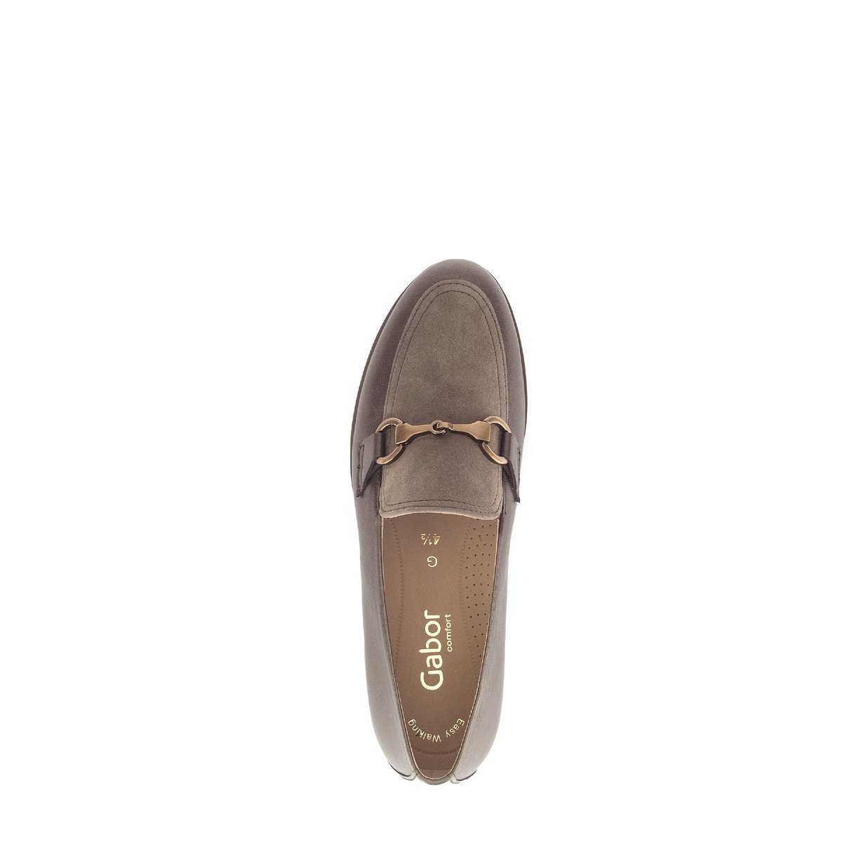 Mocassins en cuir à talon décroché bronze, GABOR