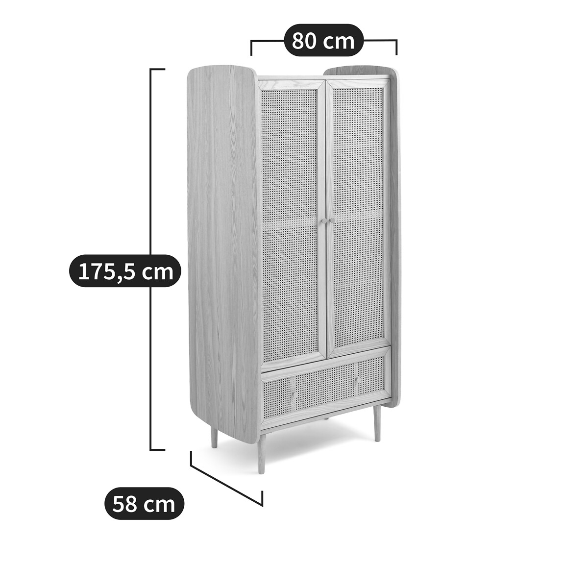 Armoire enfant cannage de rotin, Tempa chêne, LA REDOUTE INTERIEURS