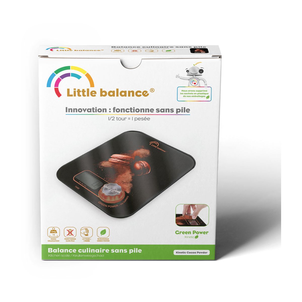 Balance de cuisine Cocoa powder - sans pile - Kinetic couleur unique, LITTLE BALANCE