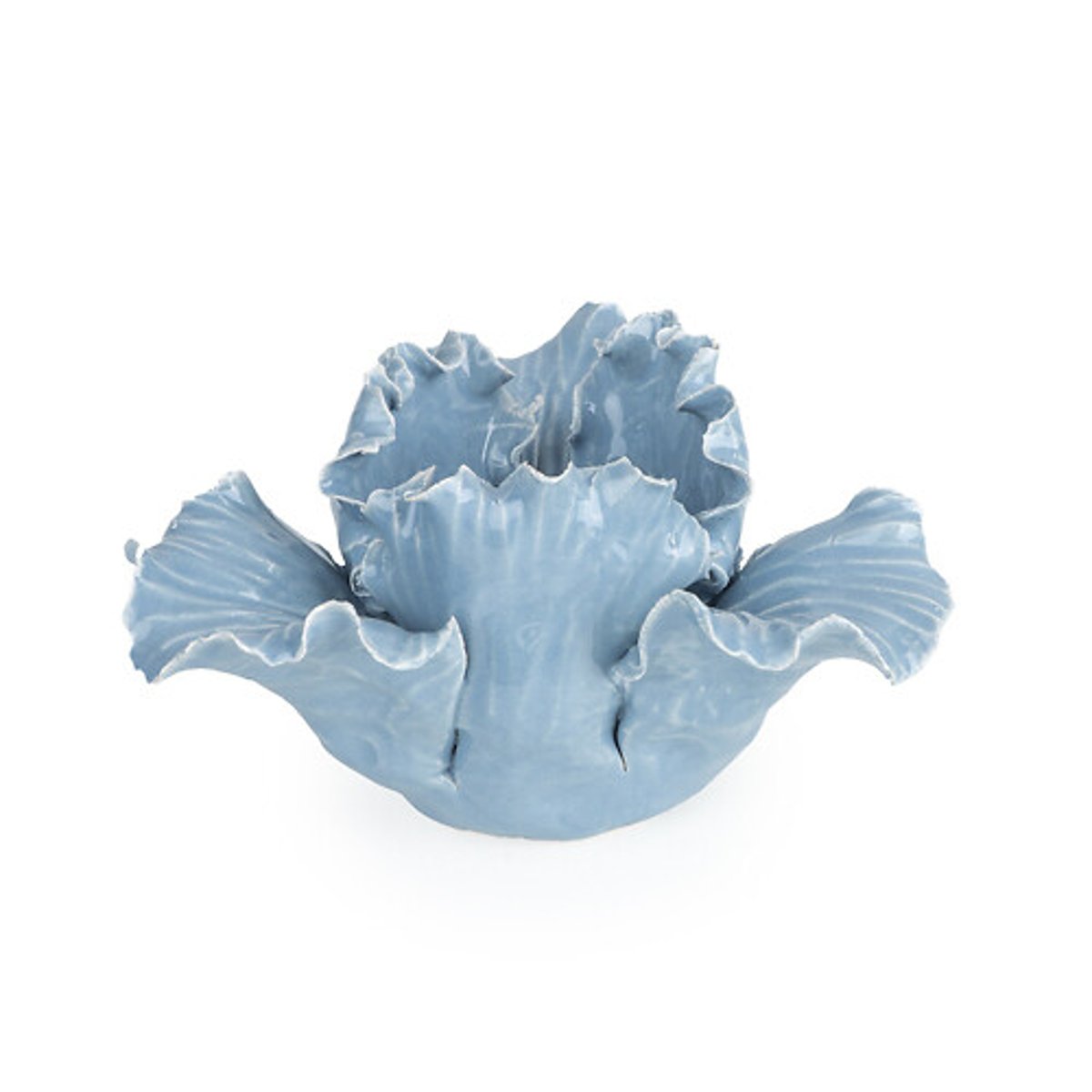 Blue Flower Shaped Tealight Holder blue, SO'HOME