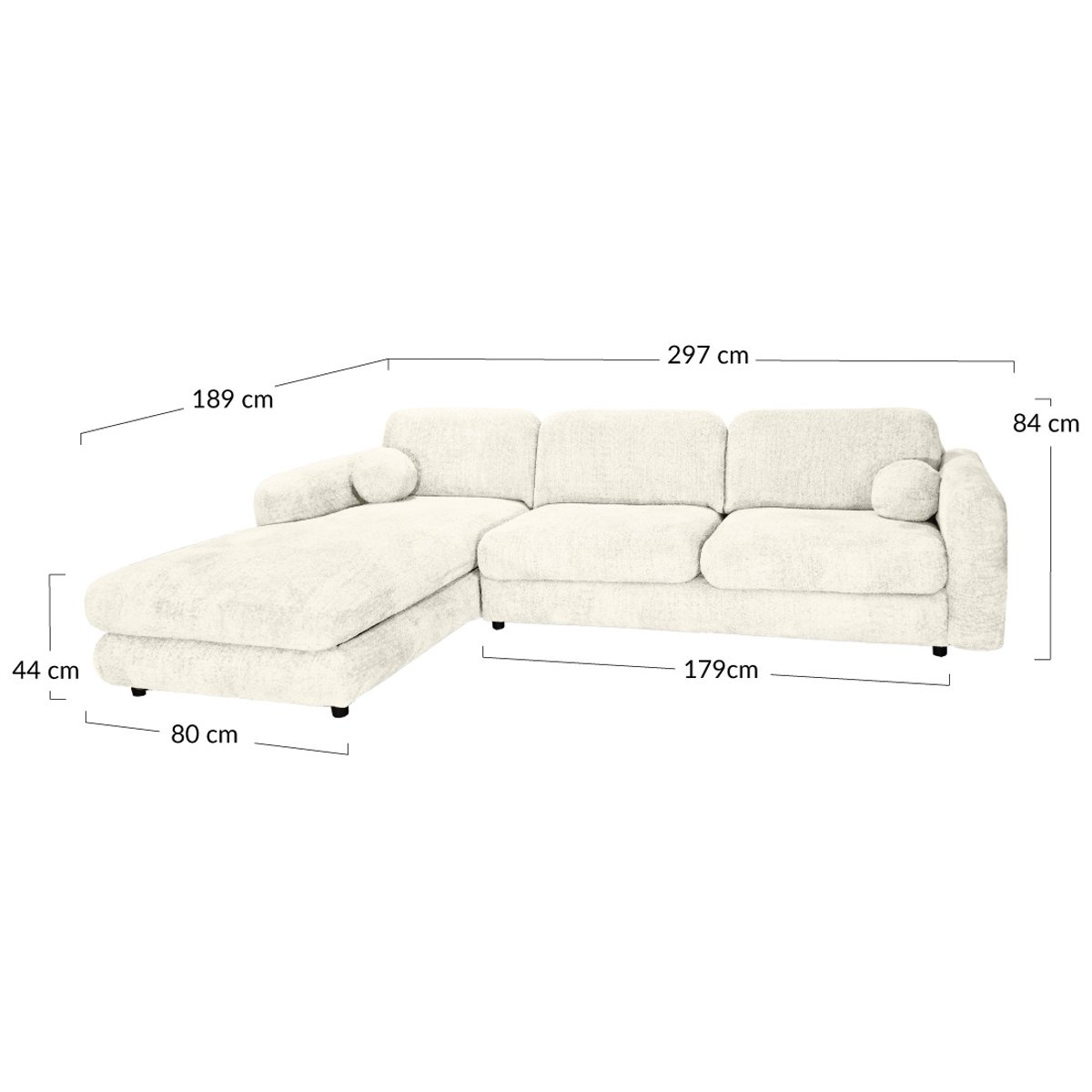 Canapé d'Angle gauche 4 places - RACHEL beige, BEST MOBILIER