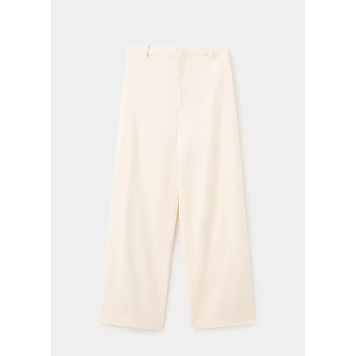 Pantalon en lin taille haute beige, MANGO