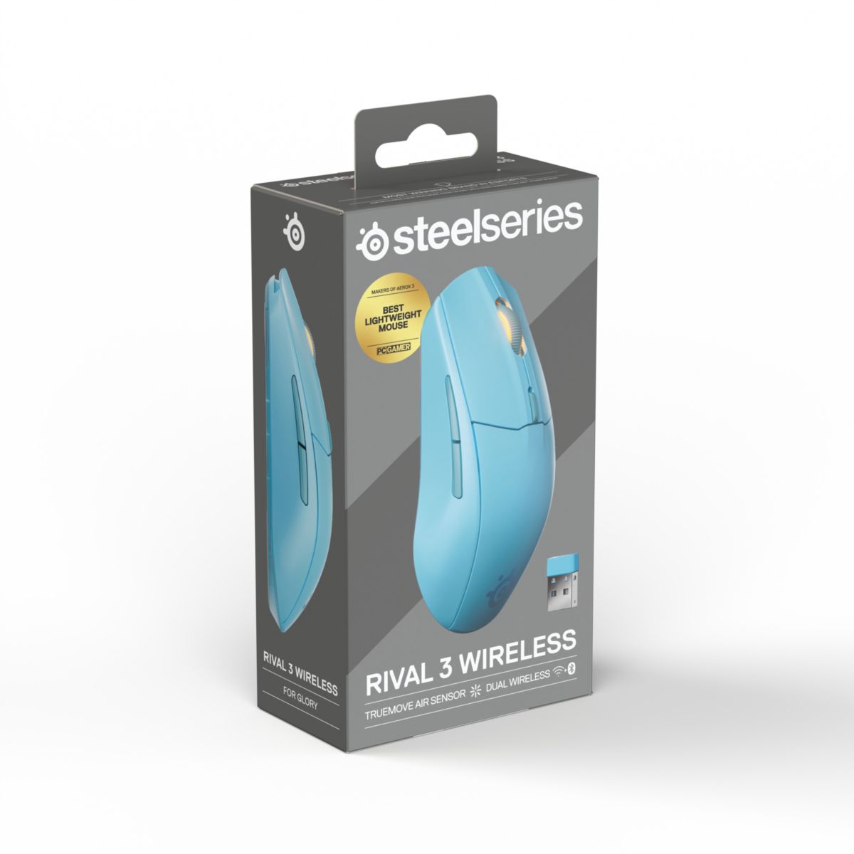Souris Gamer Sans Fil Rival 3 WL Gen 2 Aqua couleur unique, STEELSERIES