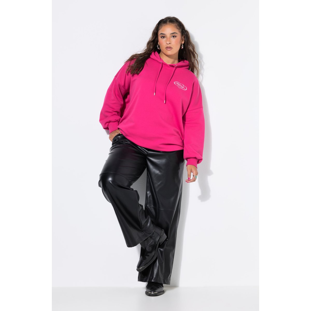 Pantalon en cuir synthétique, coupe large noir, STUDIO UNTOLD
