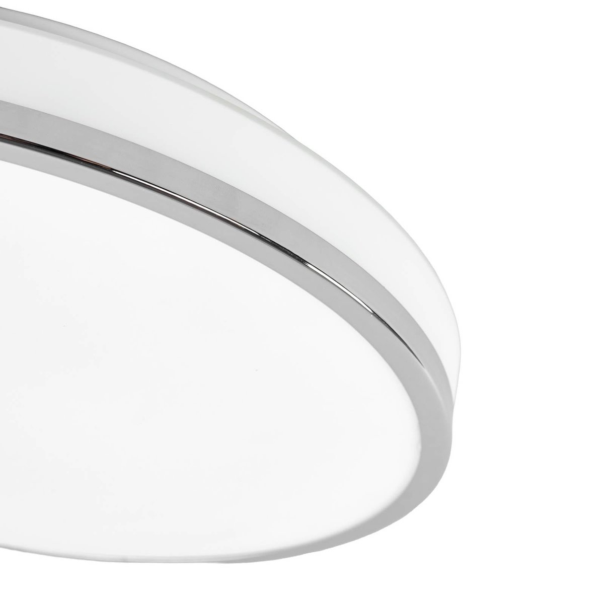 Plafonnier en verre moderneLED, Lyss blanc, chrome, LINDBY