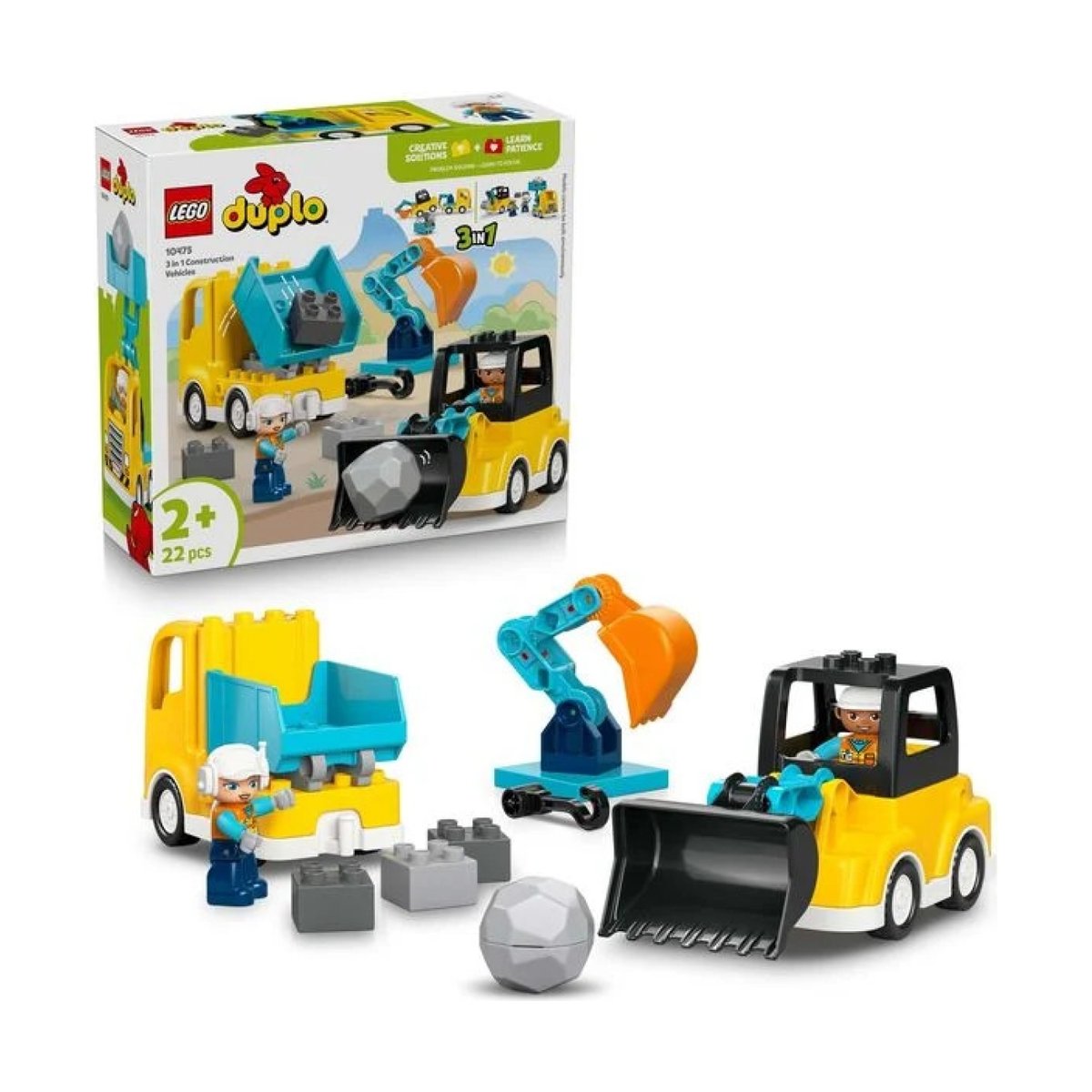 LEGO Duplo - Les véhicules de chantier 3-en-1 - 10475 multicolore, LEGO