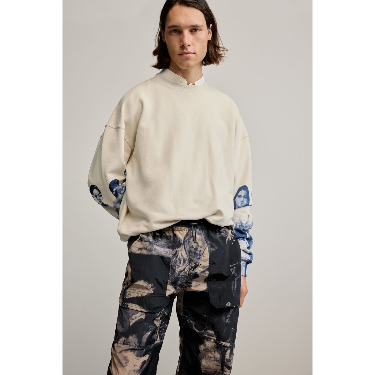 Pantalon long imprimé gris, DESIGUAL