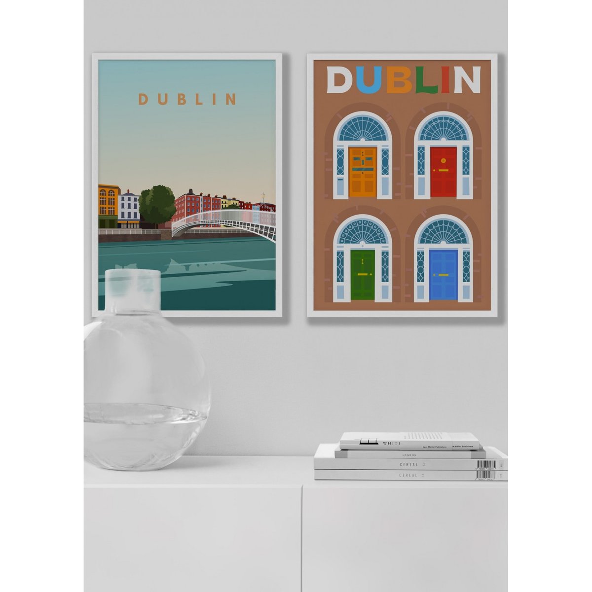 Affiche ville Dublin 2 blanc, L'AFFICHERIE