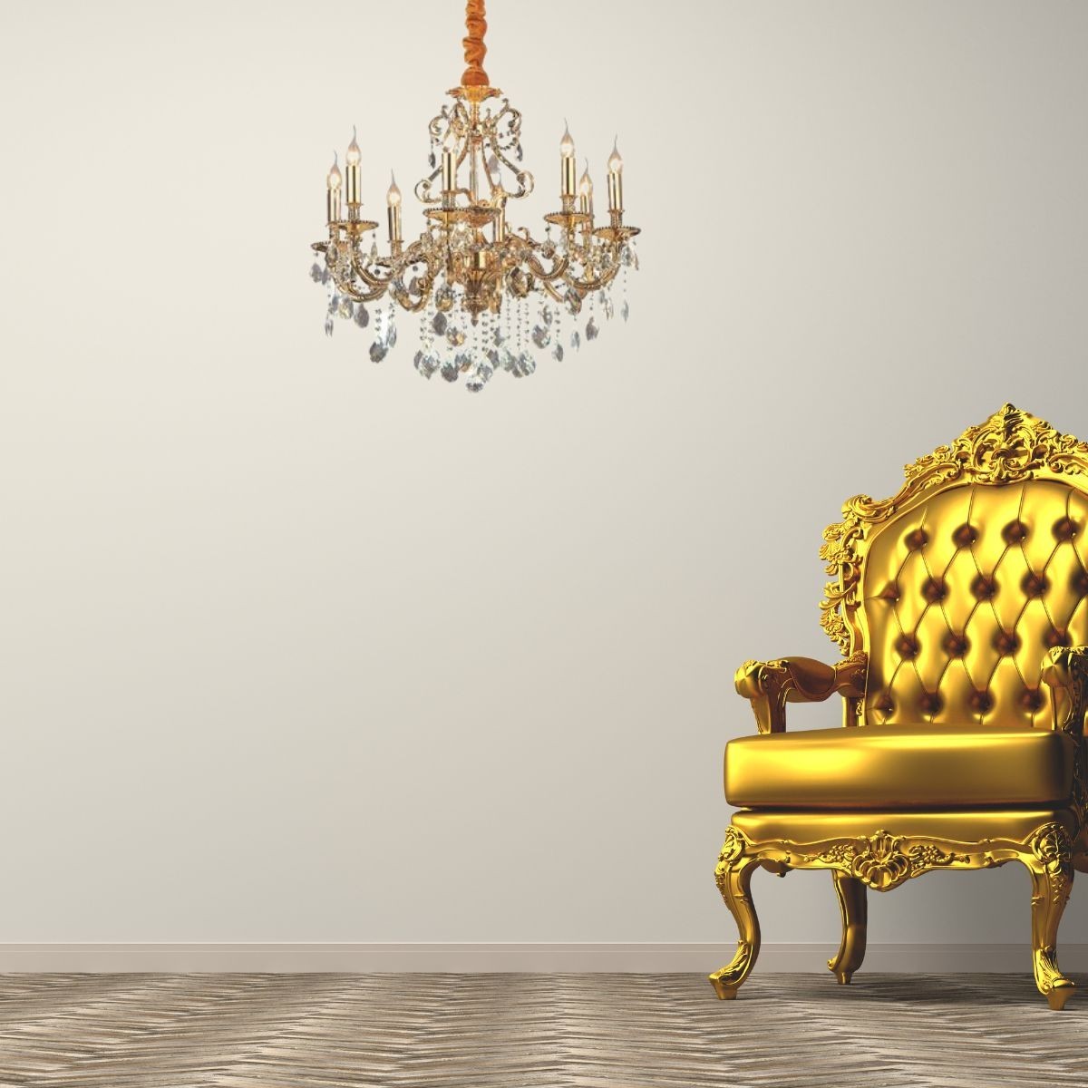 Lustre GIOCONDA or dorée, IDEAL LUX