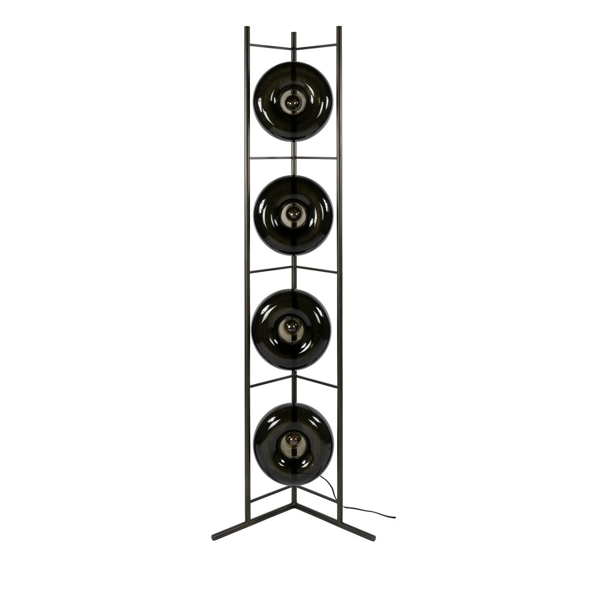 Lampadaire en verre 4 abat-jour NIAGARA brun, PIER IMPORT