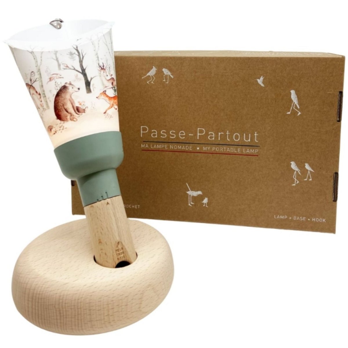 Coffret lampe nomade 5 en 1 blanc, vert d'eau, marron, MAISON POLOCHON
