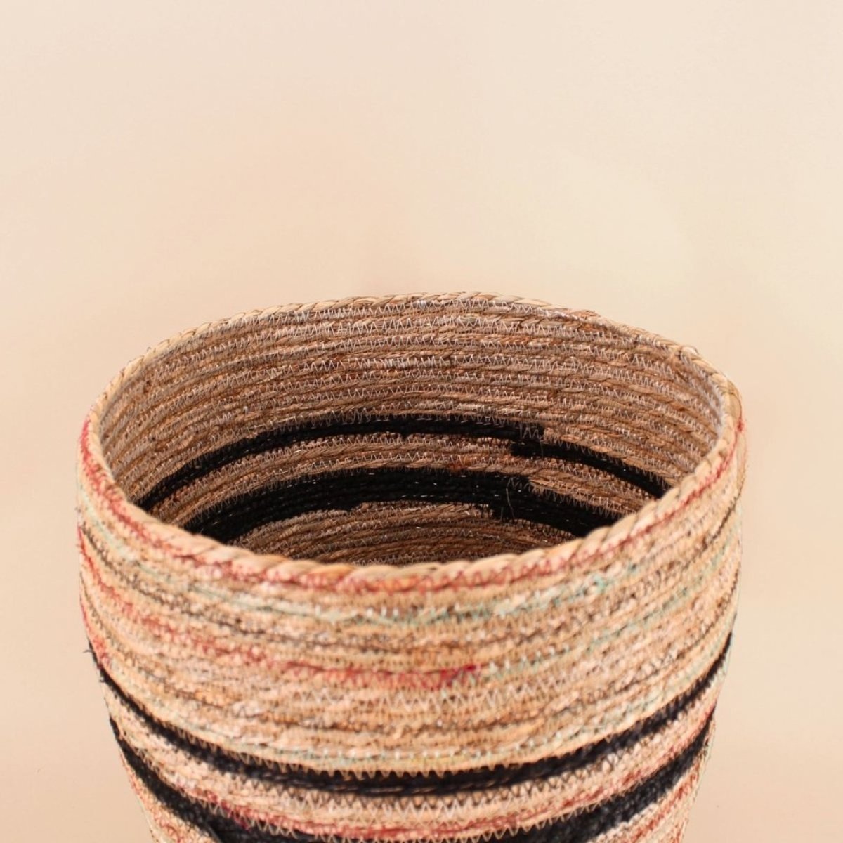 Lot de 2 paniers hauts en fibres naturelles beige, ORNAMI