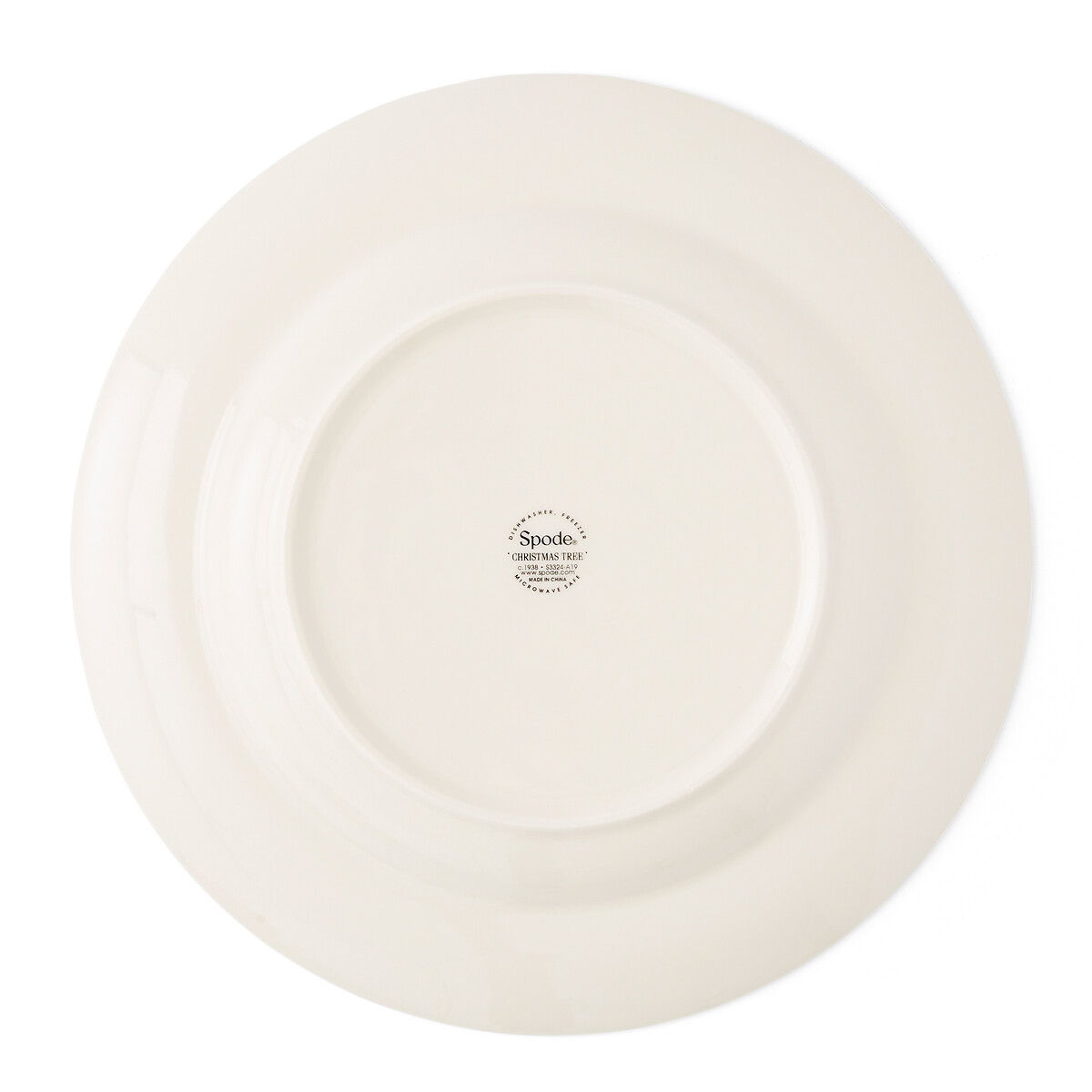 Set of 4 Christmas Tree Dinner Plates white, SPODE