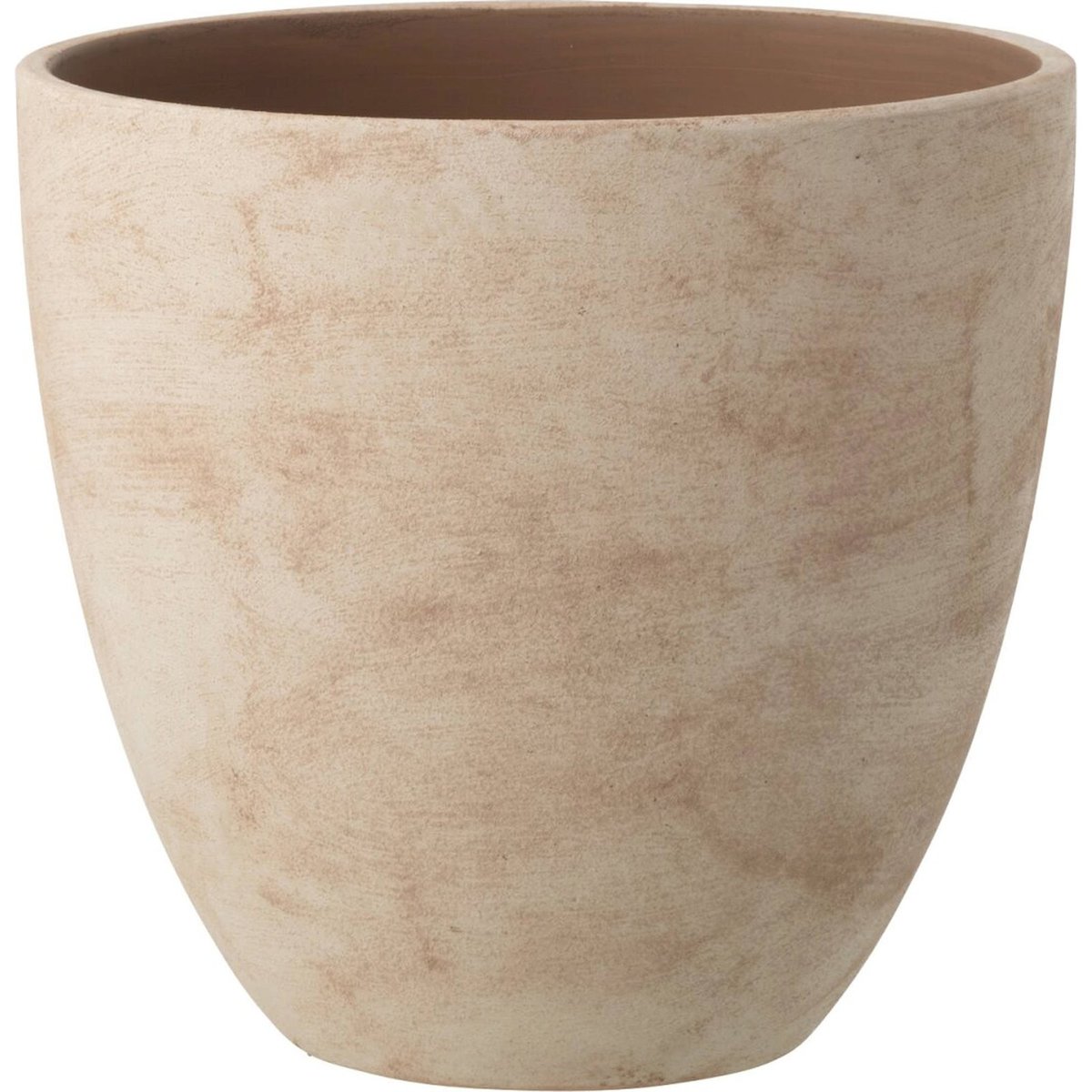 Cache-pot rond en céramique beige clair, RECOLLECTION