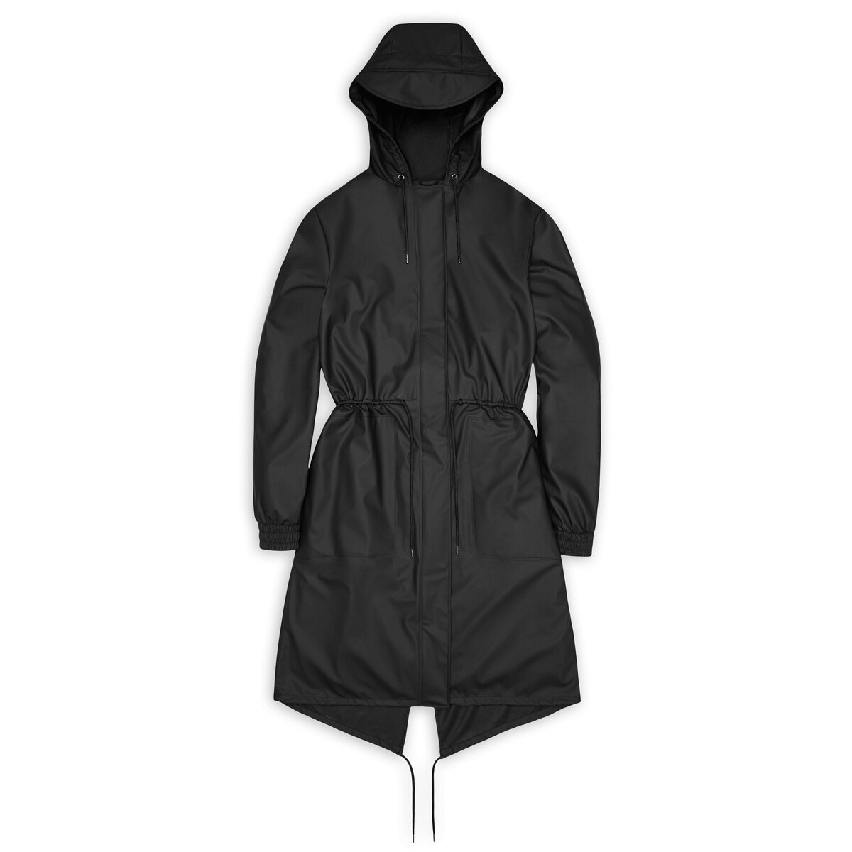Giacca anti vento media lunghezza con cappuccio STRING W PARKA nero , RAINS